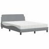 vidaXL Cama con colch&oacute;n Dover tela gris claro 140x190 cm