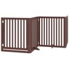 vidaXL Puerta para perros plegable 4 paneles madera &aacute;lamo marr&oacute;n 320cm