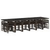 vidaXL Set de muebles jard&iacute;n 17 pzas y cojines rat&aacute;n sint&eacute;tico marr&oacute;n