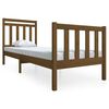 vidaXL Estructura cama individual madera maciza marr&oacute;n miel 75x190 cm
