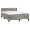 vidaXL Cama box spring con colch&oacute;n terciopelo gris claro 140x200 cm
