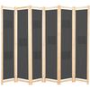 vidaXL Biombo divisor de 6 paneles de tela gris 240x170x4 cm