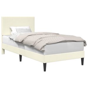 vidaXL Estructura de cama con cabecera Crema 100 x 200 cm Tela de Pana