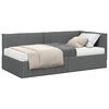 vidaXL Estructura de Cama Esquina con Colch&oacute;n 2 uds. Gris Terciopelo