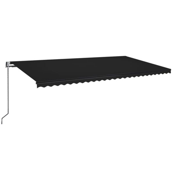 vidaXL Toldo autom&aacute;tico LED sensor de viento gris antracita 600x350 cm