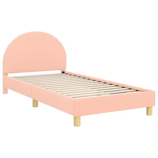 vidaXL Cama para niños con cabecero Rosa 80 x 200 cm Tela de Oveja