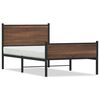vidaXL Estructura de cama sin colch&oacute;n metal marr&oacute;n roble 100x200 cm