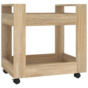 vidaXL Carrito de escritorio contrachapada roble Sonoma 60x45x60 cm