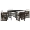 vidaXL Conjunto de Comedor de Jard&iacute;n 5 uds. Marr&oacute;n