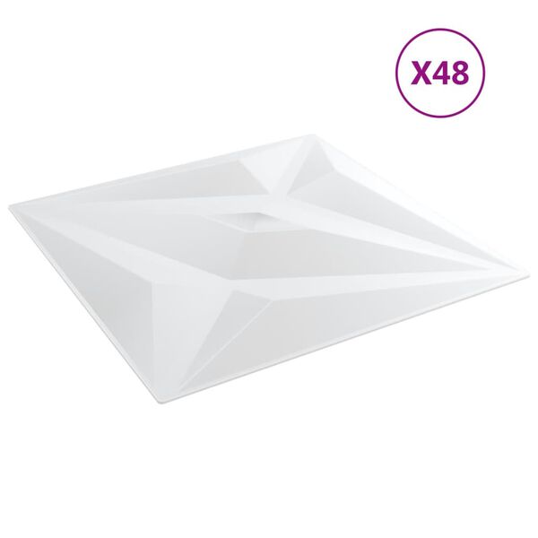 vidaXL Paneles de pared 48 uds XPS estrella blanco 50x50 cm 12 m&sup2;