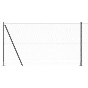 vidaXL Valla hexagonal con base de concreto 25 x 1,2 m Gris Malla