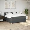 vidaXL Cama box spring con colch&oacute;n tela gris oscuro 180x200 cm