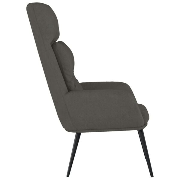 vidaXL Sill&oacute;n de relax de cuero sint&eacute;tico de ante gris oscuro