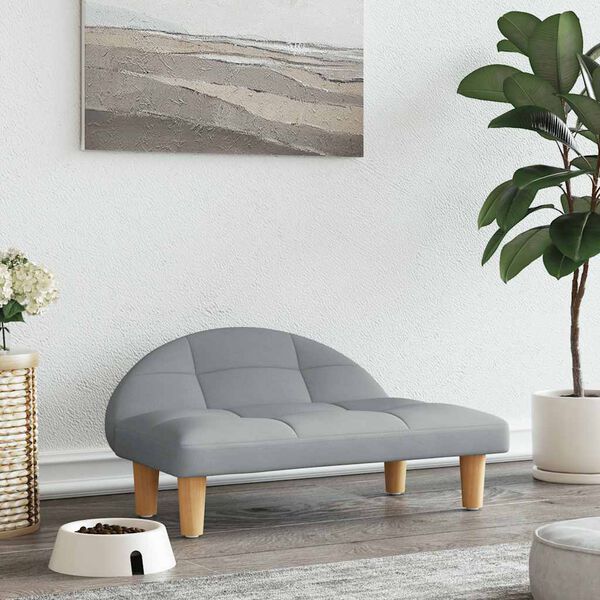 vidaXL Cama para perros de tela gris claro 70x52x30 cm