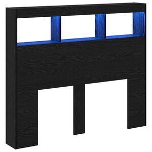 vidaXL Cabecero Roble Negro 120 x 17 x 102 cm Madera contrachapada