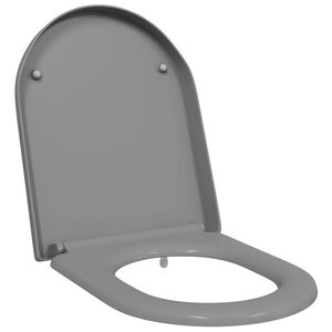vidaXL Asiento de WC Gris 49 x 36 x 4 cm Duroplast