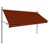 vidaXL Toldo manual retr&aacute;ctil con LED naranja y marr&oacute;n 300 cm