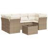 vidaXL Set sof&aacute;s de jard&iacute;n 7 piezas y cojines rat&aacute;n sint&eacute;tico beige
