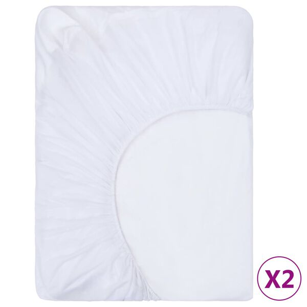vidaXL Sábanas bajeras impermeables 2 uds algodón blanco 70x140 cm