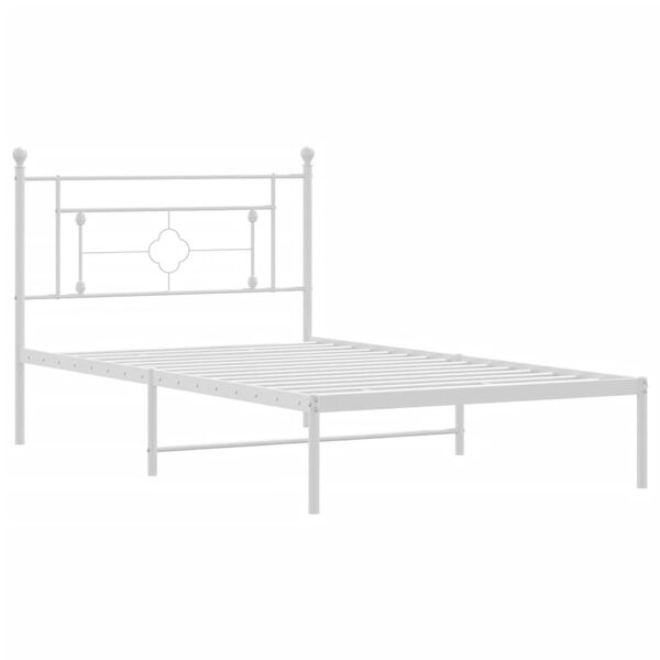 vidaXL Estructura cama sin colchón con cabecero metal blanco 107x203cm