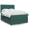 vidaXL Cama box spring con colchón terciopelo verde oscuro 140x200 cm