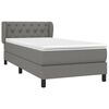 vidaXL Cama box spring con colch&oacute;n tela gris oscuro 80x200 cm