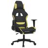 vidaXL Silla gaming con reposapiés tela verde claro y negro