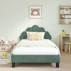 vidaXL Cama para niños con cabecero Verde Mar 80 x 200 cm Terciopelo