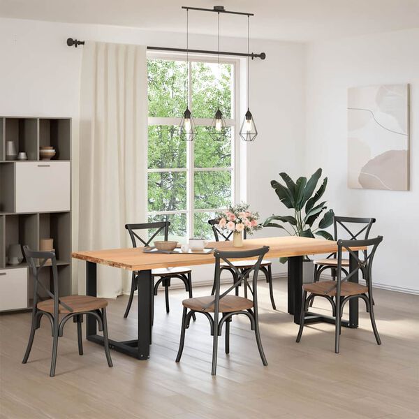 vidaXL Patas para mesa de comedor en forma de T (2 unidades), color negro, 100 x 35 x (72-73) cm, acero