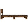 vidaXL Estructura cama madera ingenier&iacute;a metal roble humo 75x190 cm