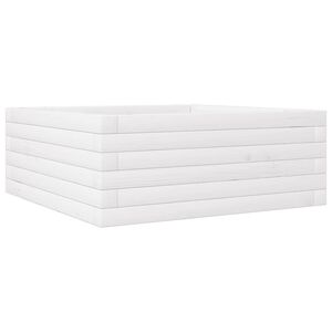 vidaXL Jardinera de madera maciza de pino blanca 60x60x23 cm