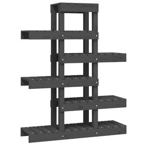 vidaXL Soporte para plantas madera maciza pino gris 85x25x109,5 cm