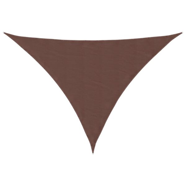 vidaXL Toldo de vela triangular tela Oxford marrón 3,5x3,5x4,9 m