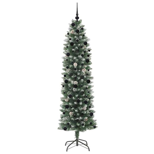 vidaXL &Aacute;rbol Navide&ntilde;o Artificial Delgado con 300 LED Verde y 240 cm