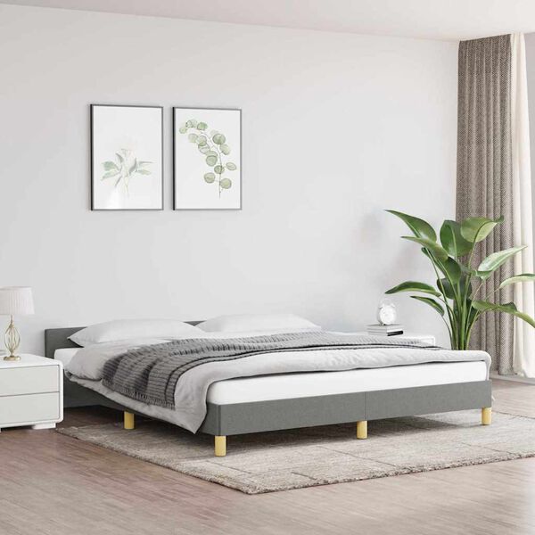 vidaXL Cama sin colch&oacute;n de tela gris oscuro 160x200 cm