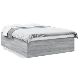 vidaXL Estructura de cama madera de ingenier&iacute;a gris Sonoma 150x200 cm