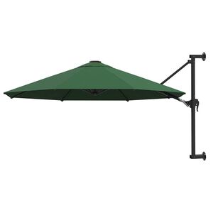 vidaXL Sombrilla de pared con barra de metal verde 300 cm