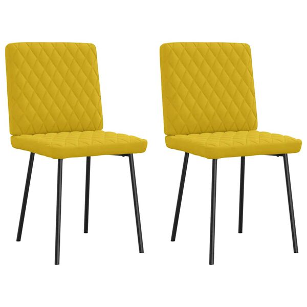 vidaXL Sillas de comedor 2 unidades terciopelo amarillo