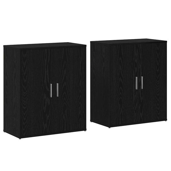 vidaXL Aparador 2 pcs Roble Negro 60 x 31 x 70 cm Madera de ingenier&iacute;a