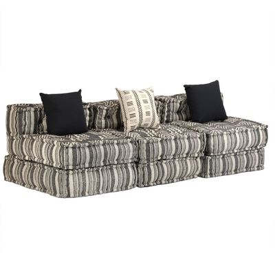 vidaXL Conjunto de sofá modular 14 piezas tela de rayas