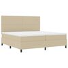 vidaXL Cama tipo Box Spring Gris claro y blanco. 203 x 200 x 128 cm