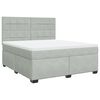 vidaXL Cama box spring con colch&oacute;n terciopelo gris claro 180x200 cm