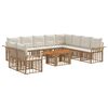 vidaXL Conjunto de sof&aacute;s de jard&iacute;n 11 uds. Natural y Crema
