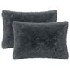 vidaXL Coj&iacute;n con almohada HEERLEN 2 uds. Gris antracita Fleece PV