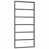 vidaXL Puerta corredera ESG vidrio y aluminio negra 90x205 cm