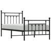 vidaXL Estructura cama sin colch&oacute;n con estribo metal negro 90x200 cm