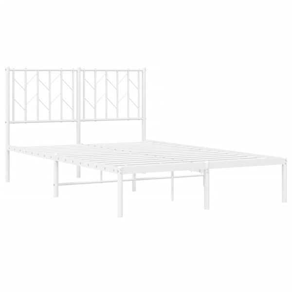 vidaXL Estructura cama sin colchón con cabecero metal blanco 120x200cm