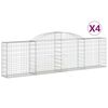 vidaXL Cestas de gaviones 4 uds forma de arco hierro 300x30x80/100 cm