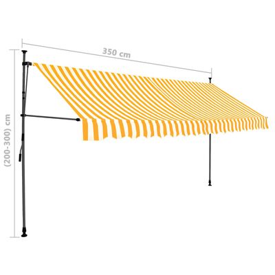 vidaXL Toldo manual retráctil con LED blanco y naranja 350 cm