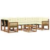 vidaXL Conjunto de sof&aacute;s de exterior 8 uds. Natural y Crema